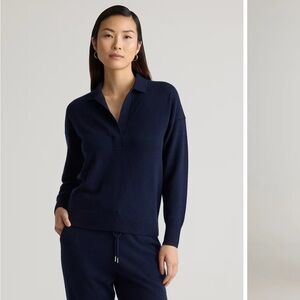 Quince Mongolian Cashmere Polo Sweater